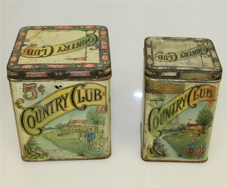 Two Vintage Country Club Handmade Cigar Tins