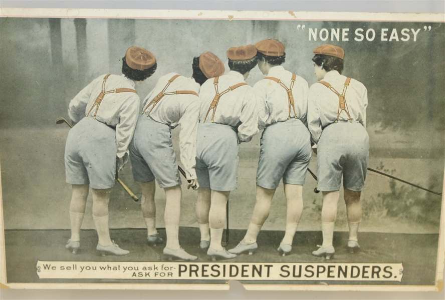 President Suspenders 'None So Easy' Advertisement with Five Female Golfers - Framed
