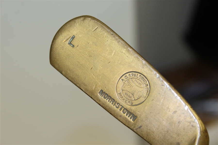 A.G. Spalding & Bros Morristown Trademark Makers Ladies Brass Head Putter with Shaft Stamp