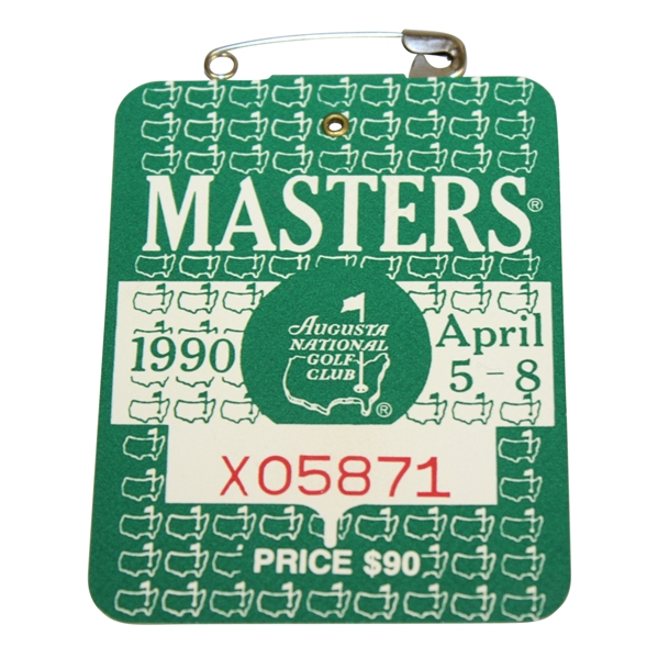 1990 Masters Tournament Badge #X05871 - Nick Faldo Winner