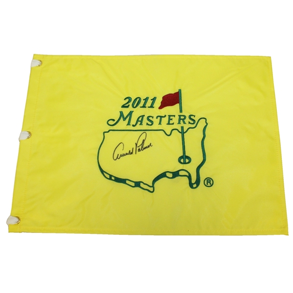 Arnold Palmer Signed Masters 2011 Embroidered Flag JSA ALOA
