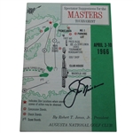 Jack Nicklaus Signed 1966 Masters Spectators Guide - Jacks Third Masters Win JSA ALOA