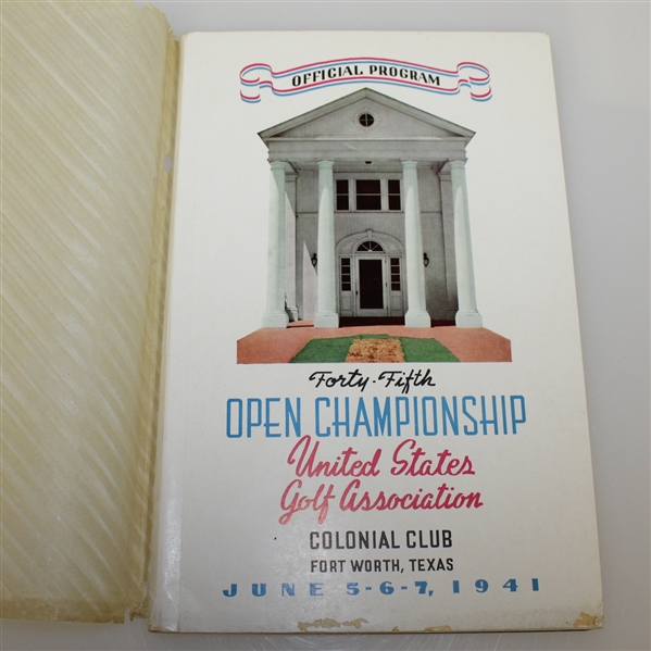 1941 US Open at Colonial Country Club Program with Cover - Craig Wood Winner 