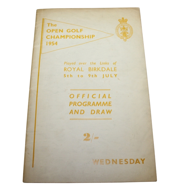 1954 Open Championship at Royal Birkdale Program - Wednesday - Peter Thomson Winner