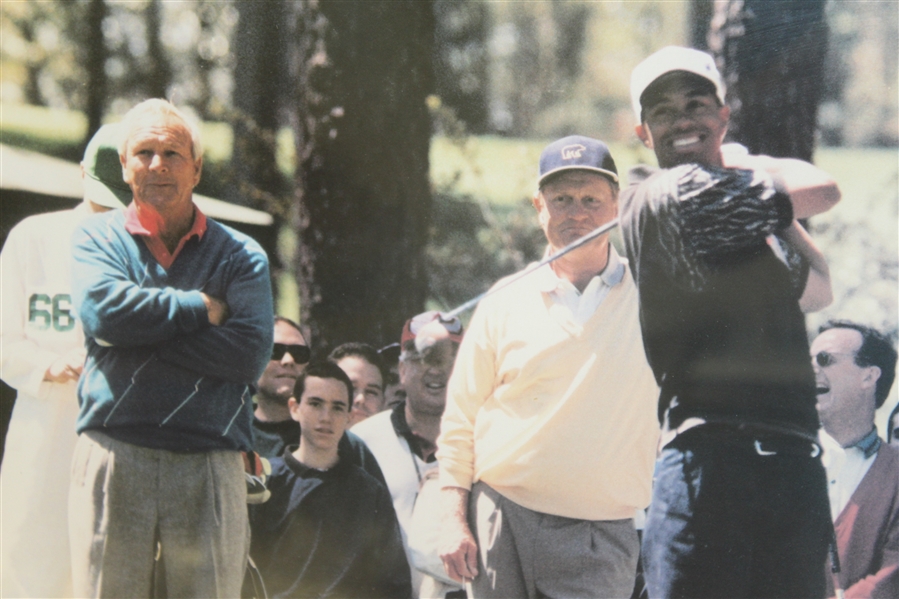 Tiger Woods First Masters 16x20 Photo with Jack & Arnie - 1996 - Framed