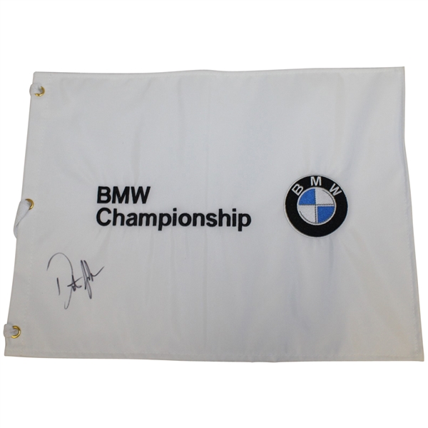 Dustin Johnson Signed BMW Championship Embroidered Flag JSA ALOA