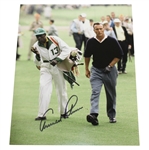 Arnold Palmer Signed Color Photo - 1962 Masters with Caddy JSA ALOA