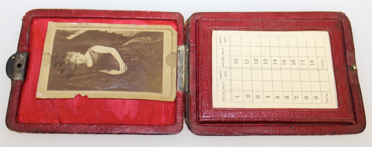 Vintage Leather Scorecard Holder with 5 Blank Scorecards
