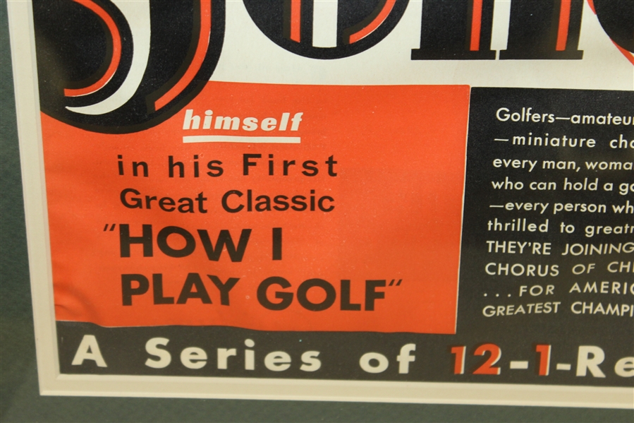 Bobby Jones 'How I Play Golf' Today's the Day Release Promo Ad - Framed