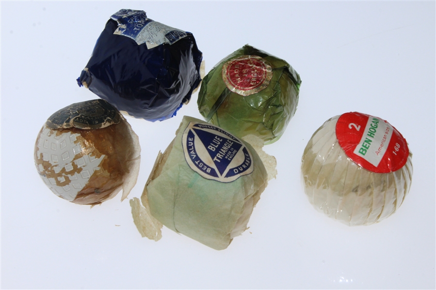 Ben Hogan, Blue Triangle, Spalding Needled, Dunlop Maxfli, & 'Made in England' Original Wrapped Golf Balls