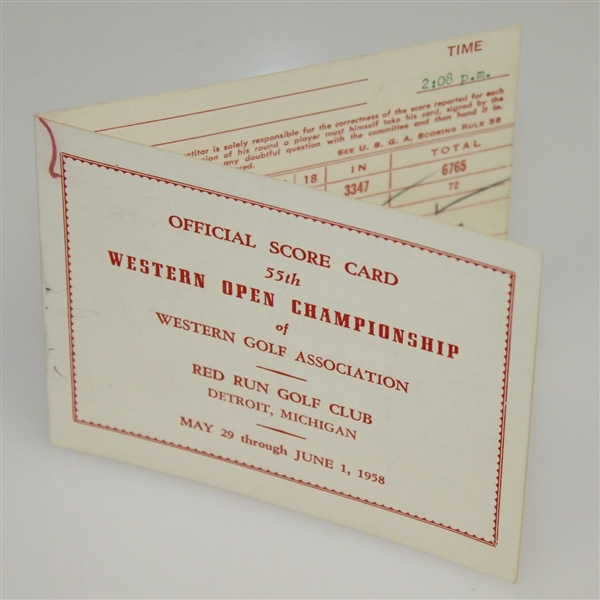 Tony Lema & Mike Dietz Signed 1958 Western Open Official Scorecard JSA ALOA