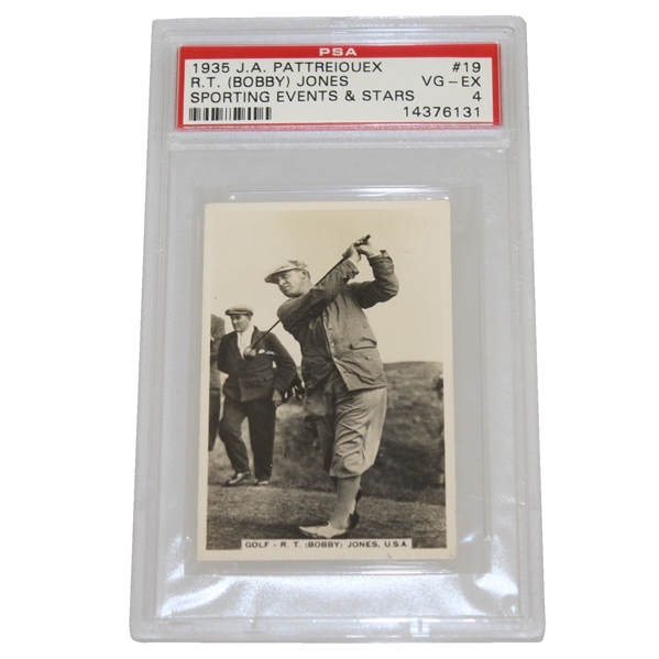 1935 R.T. (Bobby) Jones Sporting Events & Stars Cigarette Card #19 - J.A. Pattreuiouex PSA#14376131
