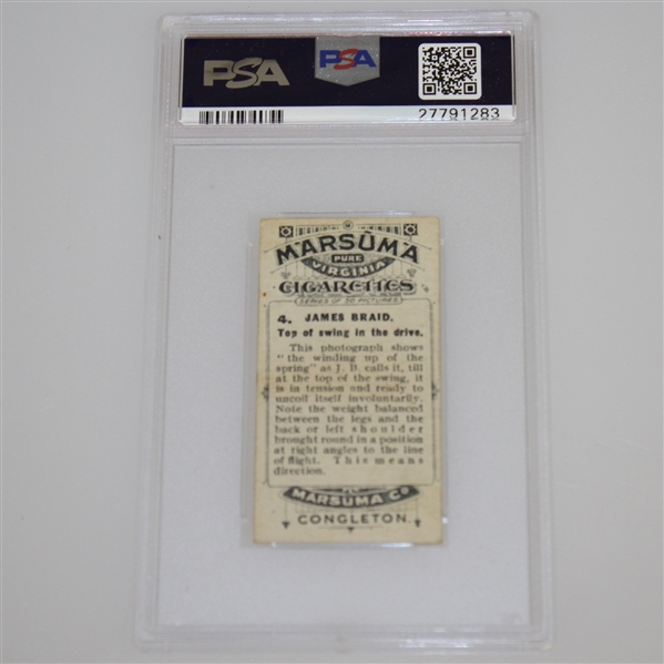 1914 James Braid Marsuma Co. Cigarette Golf Card #4 - PSA#27791283