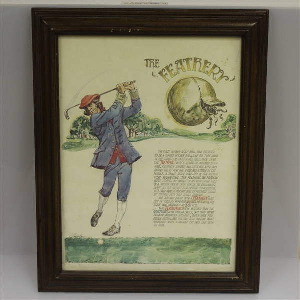Framed Golf Print - The Feathery - Vintage Golfer Depicted
