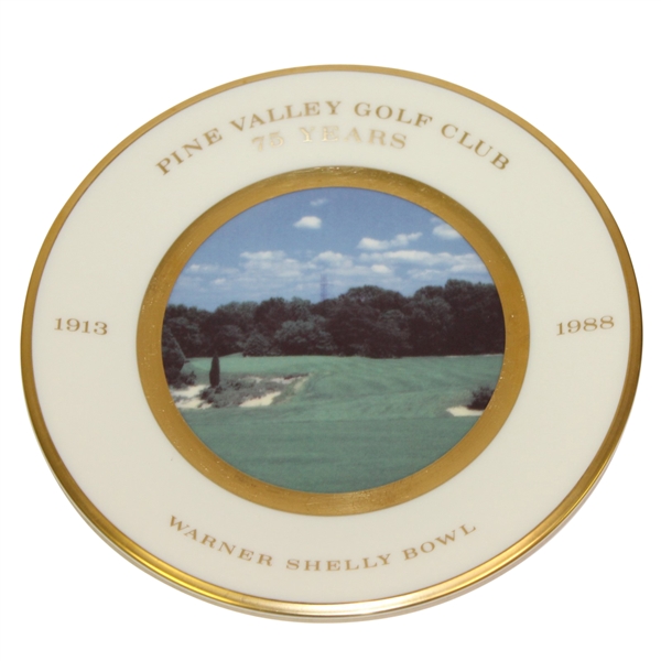Pine Valley Golf Club 75 Years Warner Shelly Bowl Ceramic Plate - 1913-1988
