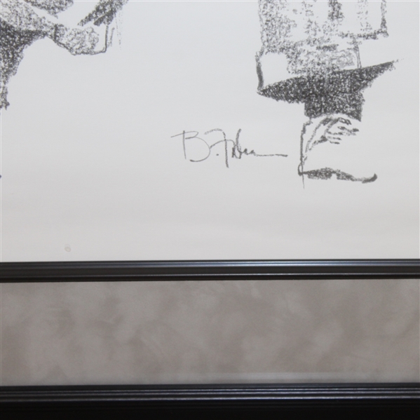 Ben Hogan Limited Edition #45/68 Bart Forbes Charcoal Sketch - Framed