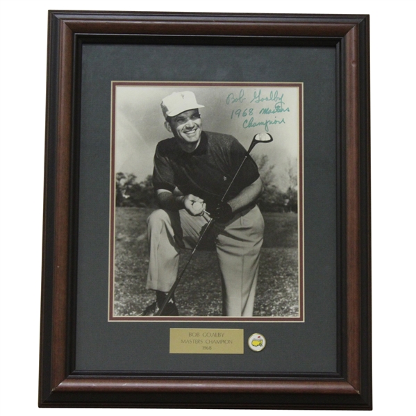 Bob Goalby Signed Masters Shot Display with Notation - Framed JSA ALOA