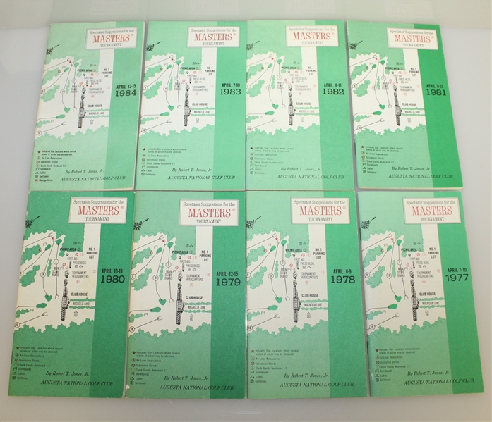 Twenty-Three Masters Spectator Guides - Various Years - 1977-2014