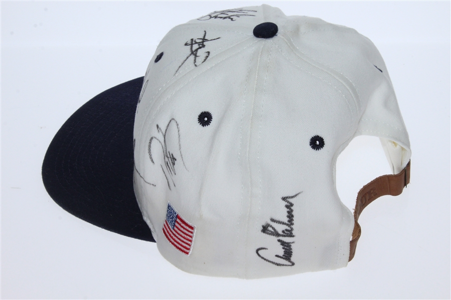 President's Cup USA Team (12) Signed Hat with Captain Arnold Palmer JSA #B84371