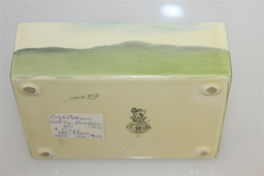 Circa 1930's Royal Doulton Bateman Golf Box with 4 Cigarette Trays - R. Wayne Perkins Collection
