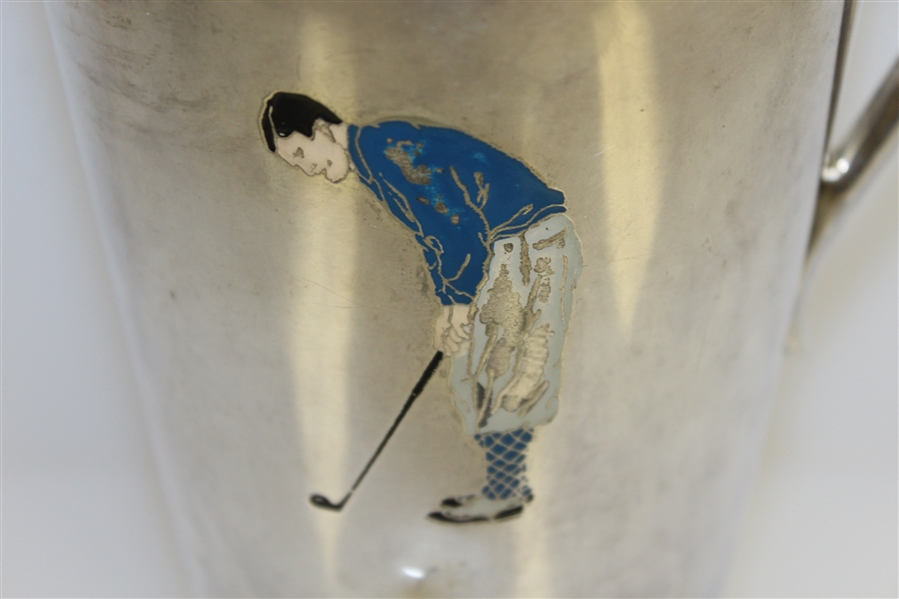 Circa 1927 Meriden Silver Plated Golfer Pitcher - R. Wayne Perkins Collection