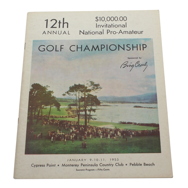 1953 Bing Crosby National Pro-Am Golf Championship Program - Lloyd Mangrum Winner