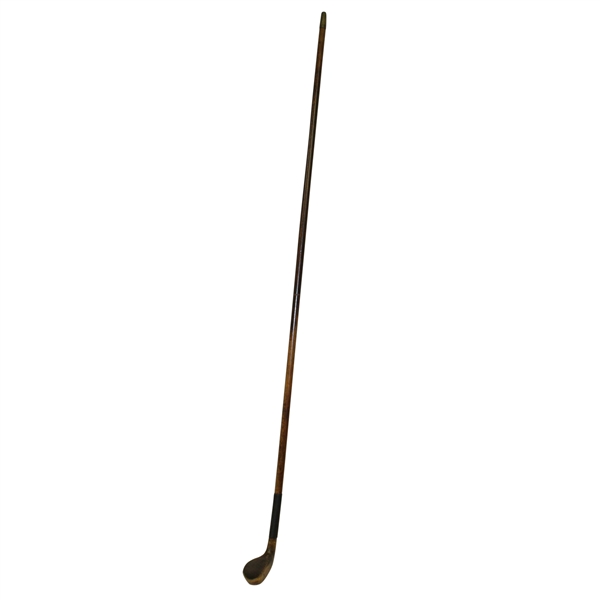 Vintage A.C.W. Hickory Splice Neck Golf Club/Walking Stick - Lead Plate