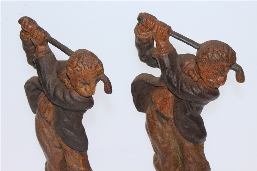 Pair of Golf Themed John Wright Cast Iron Bookends