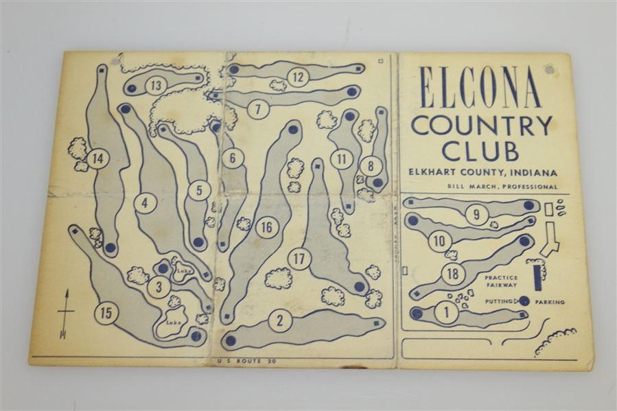 Sam Snead Signed Vintage Elcona Country Club Scorecard JSA ALOA