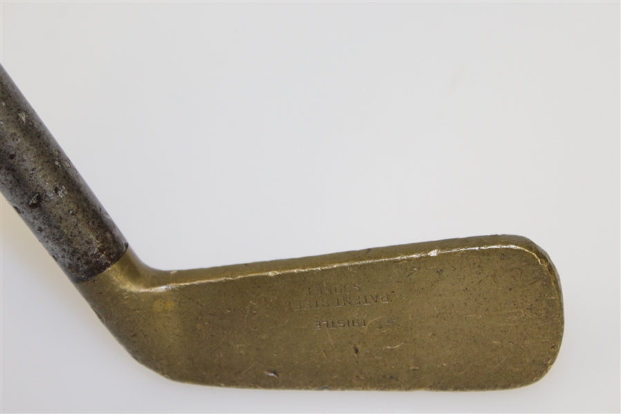 Thistle Patent Steel Socket Putter - Gun Metal Head with Steel Hosel & Bamboo Shaft