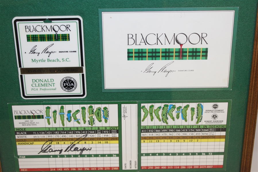 Gary Player Signed Blackmoor Scorecard with Bag Tag - Framed - Al Kelley Collection JSA ALOA
