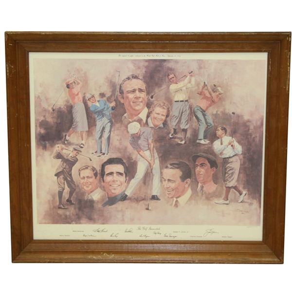 World Golf Hall of Fame Inaugural 13 Members Print - Framed - Al Kelley Collection