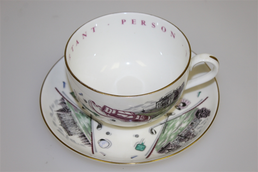 Royal Worcester St. Andrews 'A Very Important Person' Tea Cups & Plates