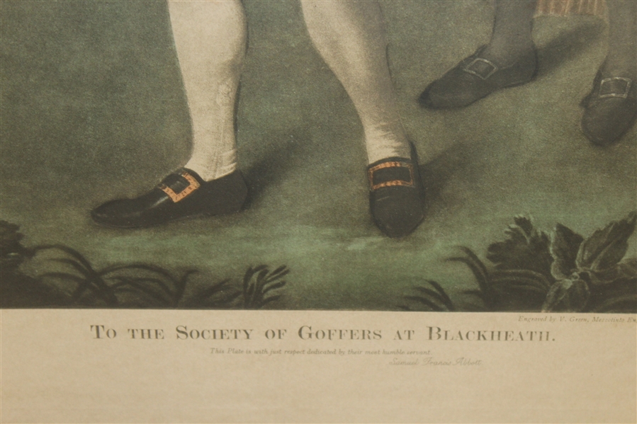 To The Society of Goffers at Blackheath Engraved by V. Green - Framed