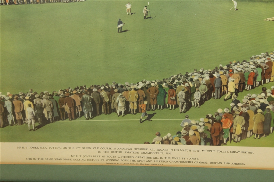 R.T. Jones Putting Against Cyril Tolley at 1930 British Amateur - Framed