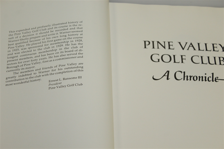 Pine Valley Golf Club 'A Chronicle' Book