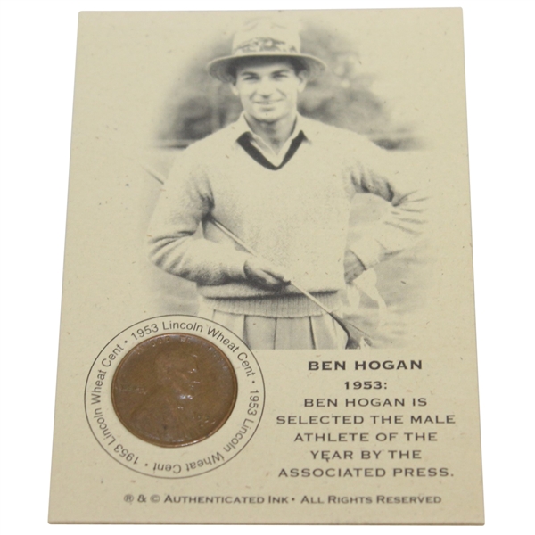 Ben Hogan 1953 Male Athlete of the Year Commemorative Penny Card