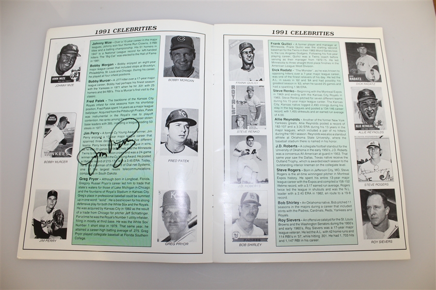 1991 Mickey Mantle Charity Golf Classic Program Signed by Two Baseball Stars JSA ALOA