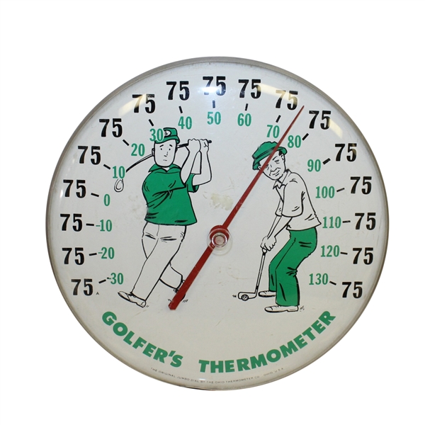Golfer's Wall Thermometer by Ohio Thermometer Co - Working Condition