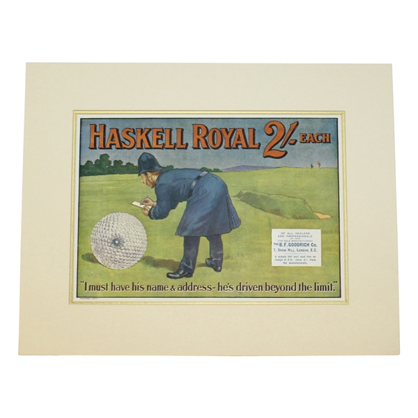 Vintage Haskell Royal Golf Ball Advertisement - Matted