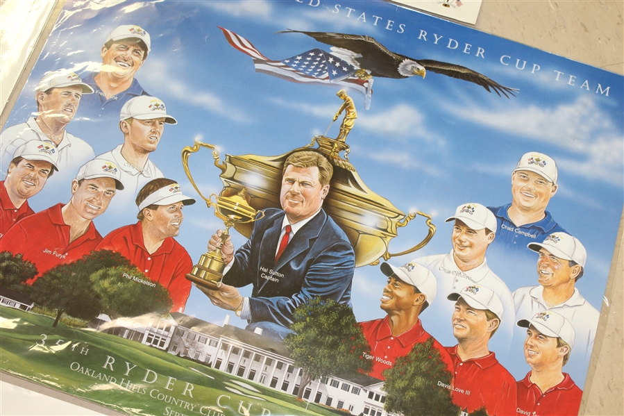 Four Ryder Cup Championship Posters - 1997, 2004, 2010, & 2014 - European Team Wins
