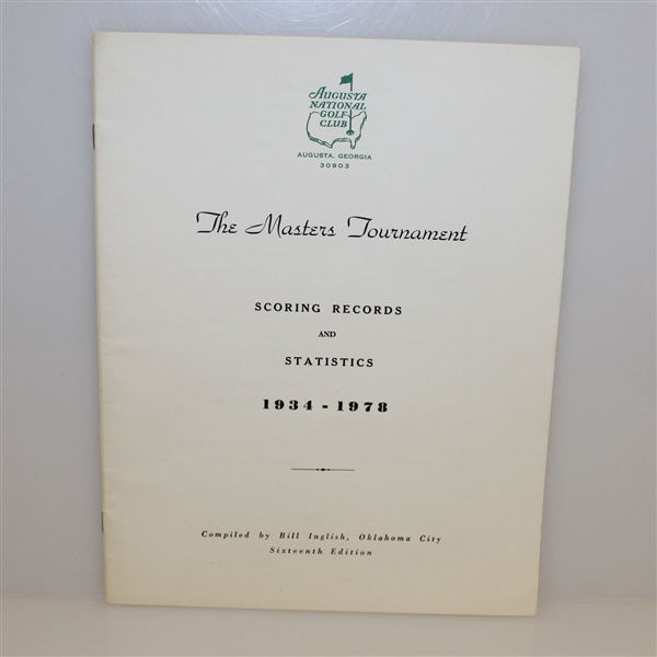 1978 Masters Tournament Scoring Records and Statistics Book