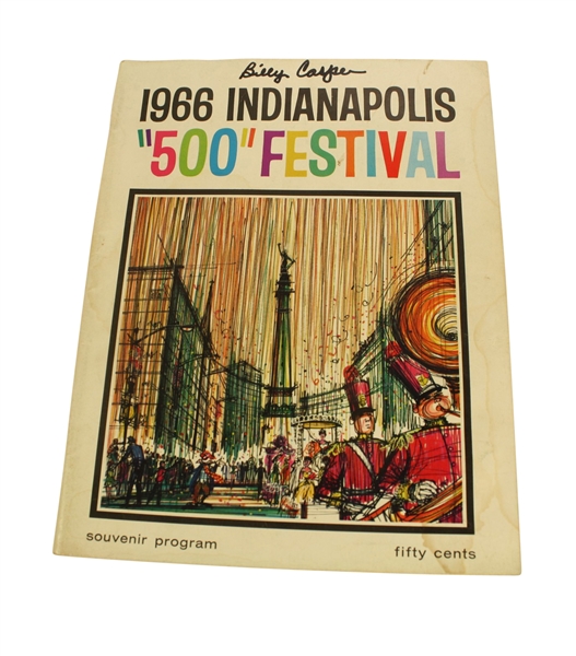 1966 Indianapolis 500 Festival Program Signed by Billy Casper JSA ALOA