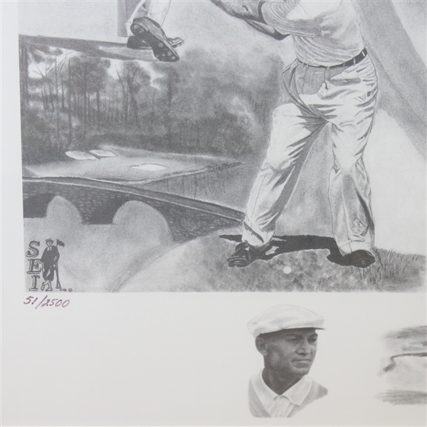 Limited Edition #51/2500 Ben Hogan 'The Hawk' Lithograph by David Rother - Framed