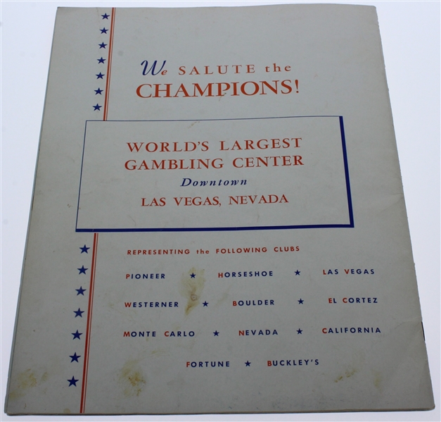 1954 Tournament of Champions Program - Art Wall Jr Win