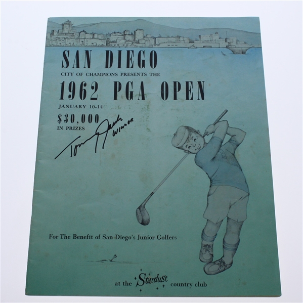 Tommy Jacobs Signed 1962 San Diego PGA Open at Stardust CC Program JSA ALOA
