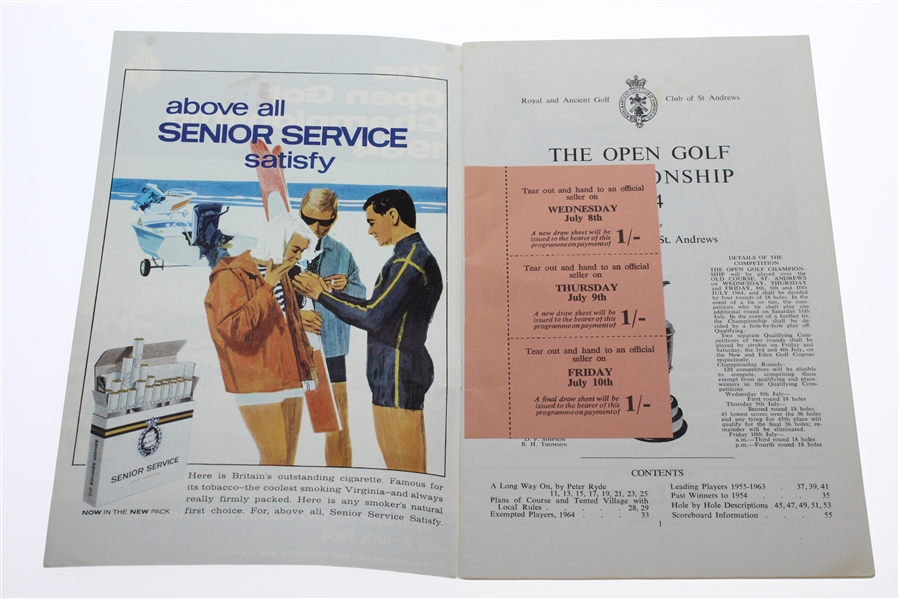 1964 Open Championship at St. Andrews Program - Tony Lema Winner