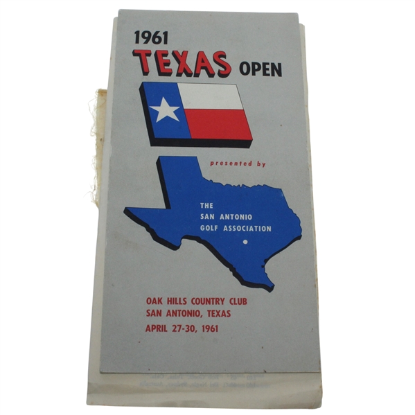 1961 Texas Open Golf Tournament Program and Marshal Arm Band - Arnold Palmer Win