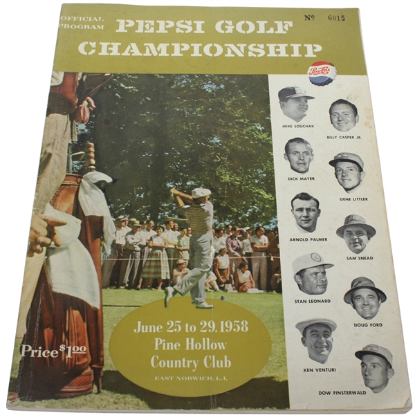 1958 Pepsi Golf Championship Program and Pairing Sheets - Held Once - Arnold Palmer Win