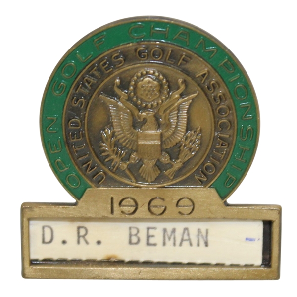 Deane Beman's 1969 US Open at Champions GC Contestant Badge - Orville Moody Winner